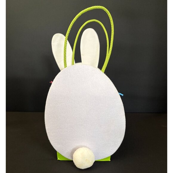 Easter Bunny Felt Gift Bag Basket Papyrus White Green Pink Carrot Egg Hunt Favor - Picture 5 of 7